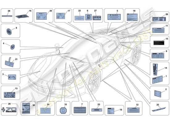 a part diagram from the Ferrari 488 Spider (Europe) parts catalogue