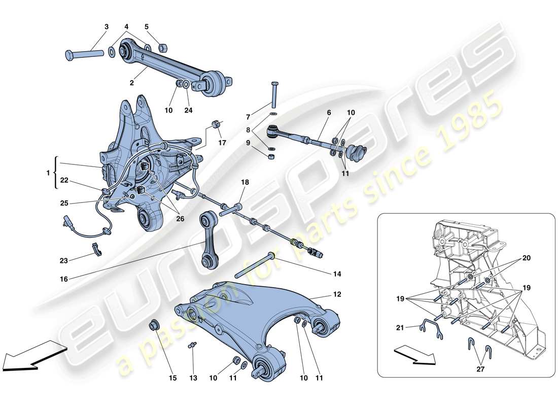Ferrari 488 Spider (RHD) REAR SUSPENSION - ARMS Parts Diagram