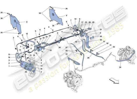 a part diagram from the Ferrari 488 Spider (RHD) parts catalogue