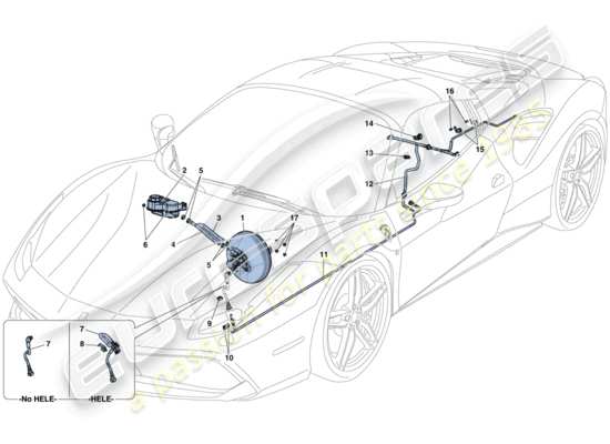 a part diagram from the Ferrari 488 Spider (RHD) parts catalogue