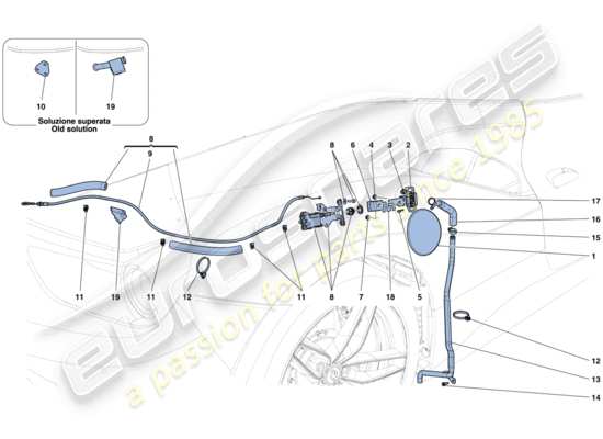 a part diagram from the Ferrari 488 parts catalogue