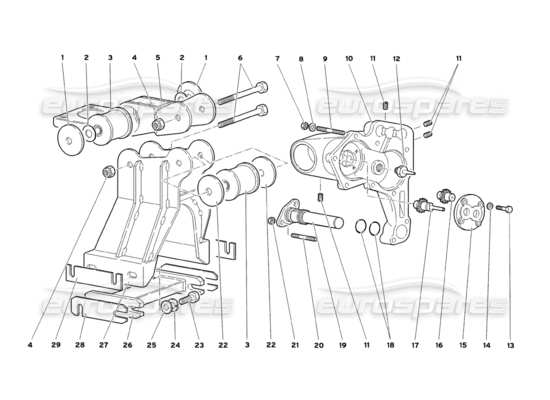 a part diagram from the Lamborghini Diablo parts catalogue