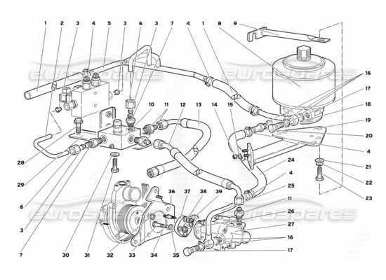 a part diagram from the Lamborghini Diablo parts catalogue