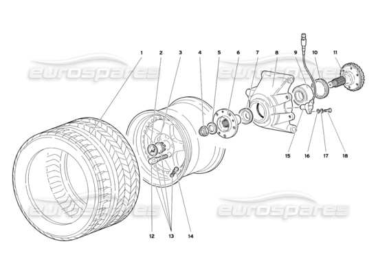 a part diagram from the Lamborghini Diablo parts catalogue