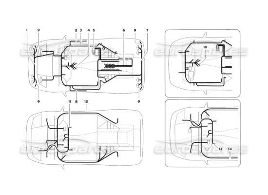 a part diagram from the Lamborghini Diablo parts catalogue