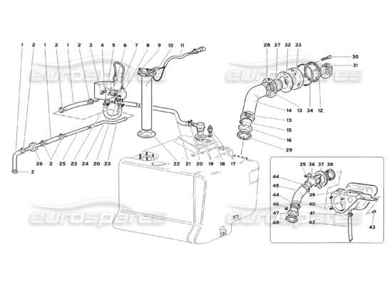 a part diagram from the Lamborghini Diablo parts catalogue