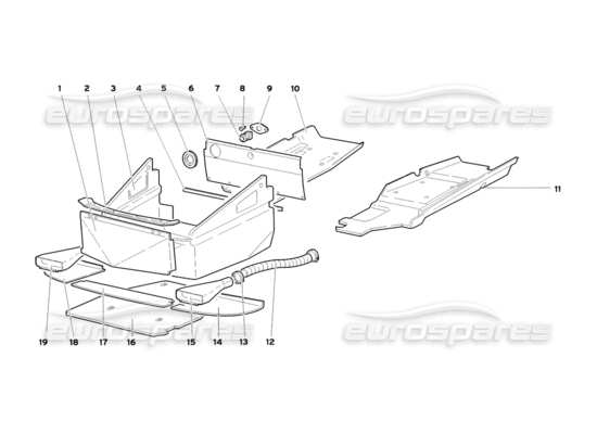 a part diagram from the Lamborghini Diablo parts catalogue