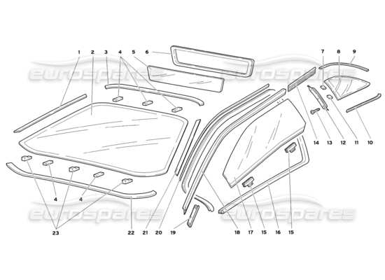 a part diagram from the Lamborghini Diablo parts catalogue