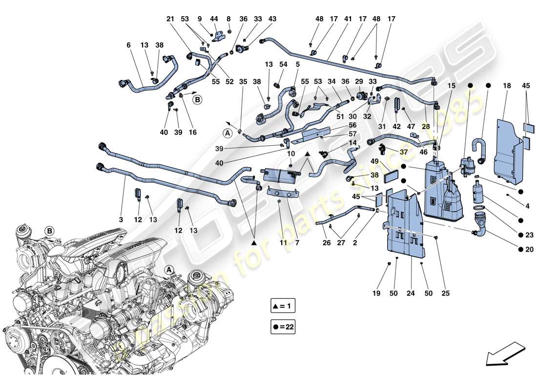 Ferrari 488 Spider (USA) evaporative emissions control system Part Diagram