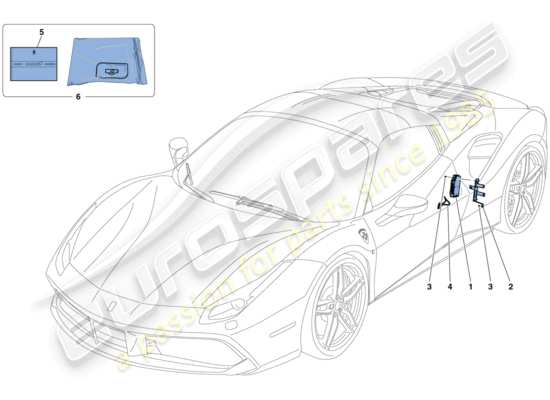 a part diagram from the Ferrari 488 parts catalogue