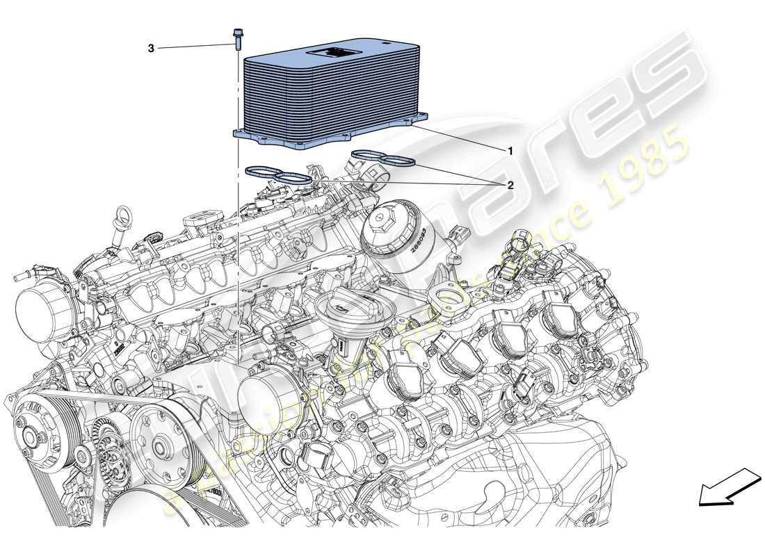 Ferrari GTC4 Lusso T (EUROPE) ENGINE HEAT EXCHANGER Parts Diagram