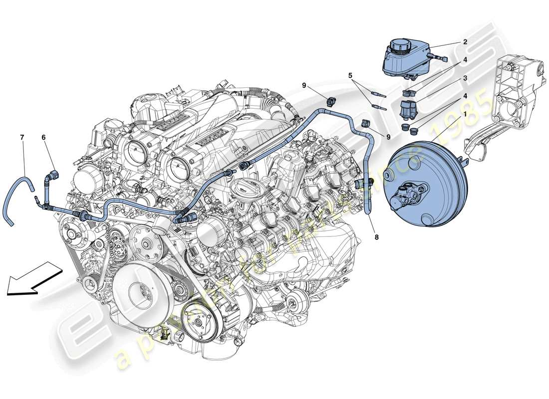 Ferrari GTC4 Lusso T (EUROPE) SERVO BRAKE SYSTEM Part Diagram