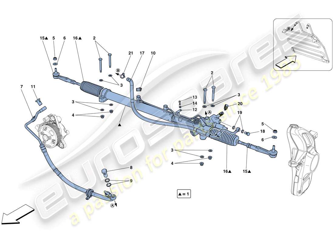 Ferrari GTC4 Lusso T (EUROPE) HYDRAULIC POWER STEERING BOX Part Diagram