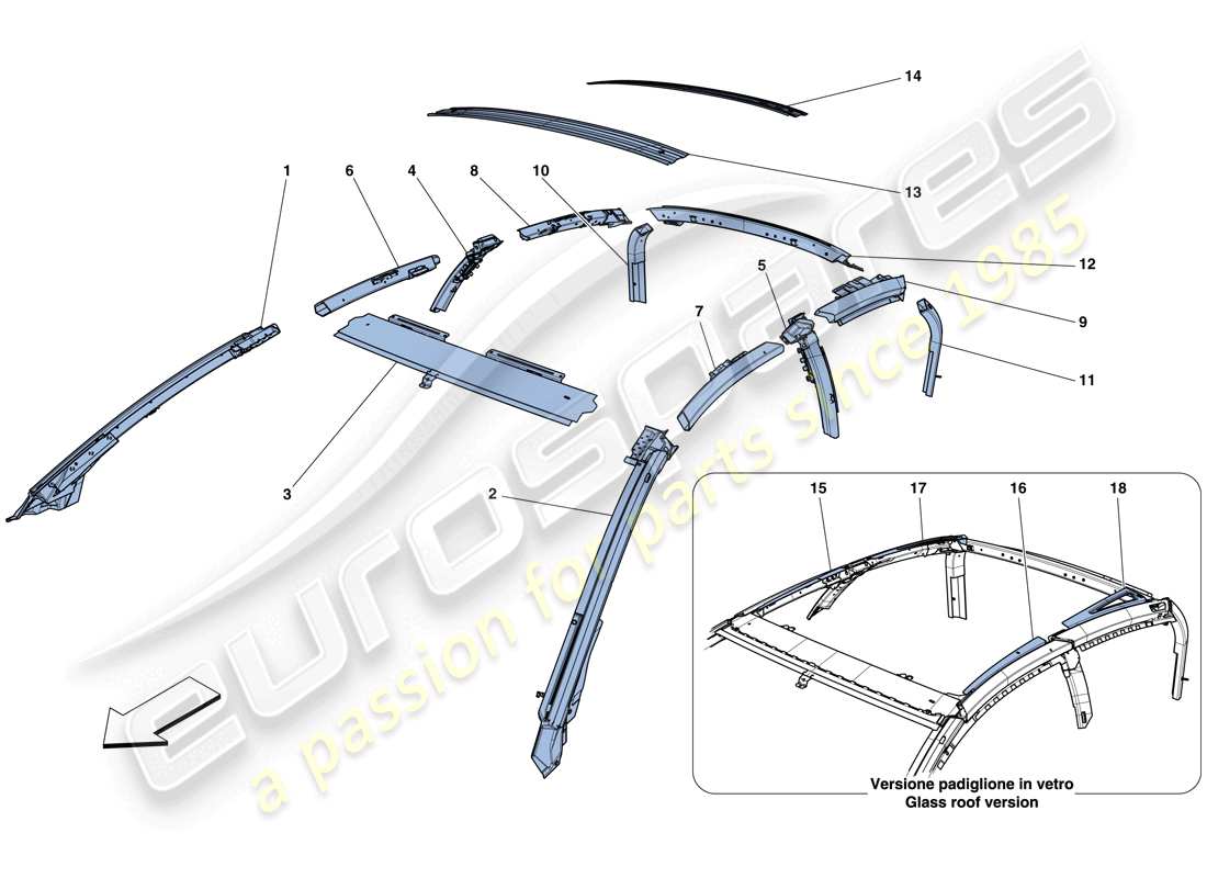 Ferrari GTC4 Lusso T (EUROPE) GREENHOUSE Part Diagram