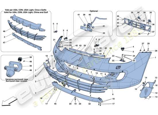 a part diagram from the Ferrari GTC4 parts catalogue