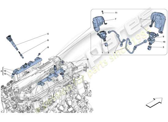 a part diagram from the Ferrari GTC4 Lusso T (RHD) parts catalogue