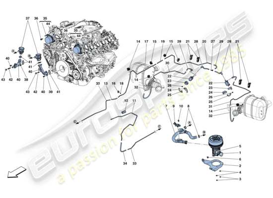 a part diagram from the Ferrari GTC4 Lusso T (RHD) parts catalogue