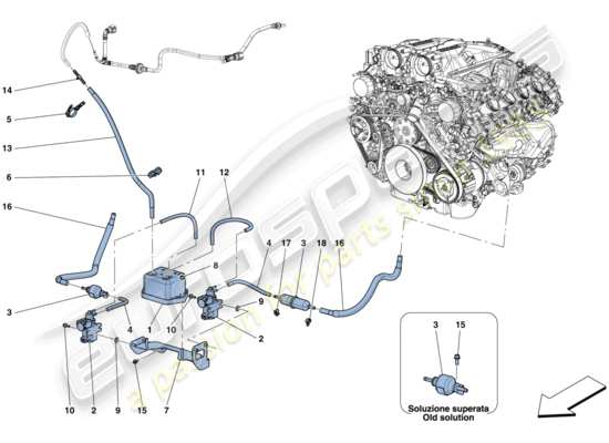 a part diagram from the Ferrari GTC4 parts catalogue