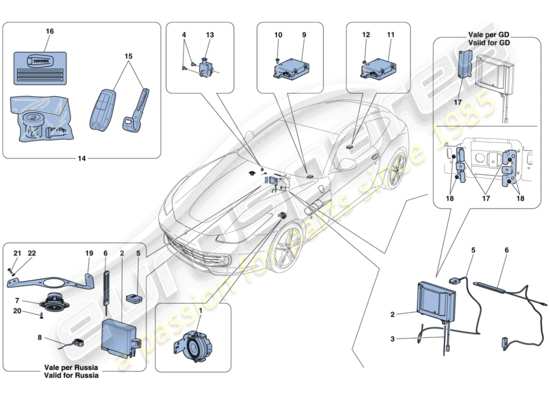 a part diagram from the Ferrari GTC4 Lusso T (RHD) parts catalogue