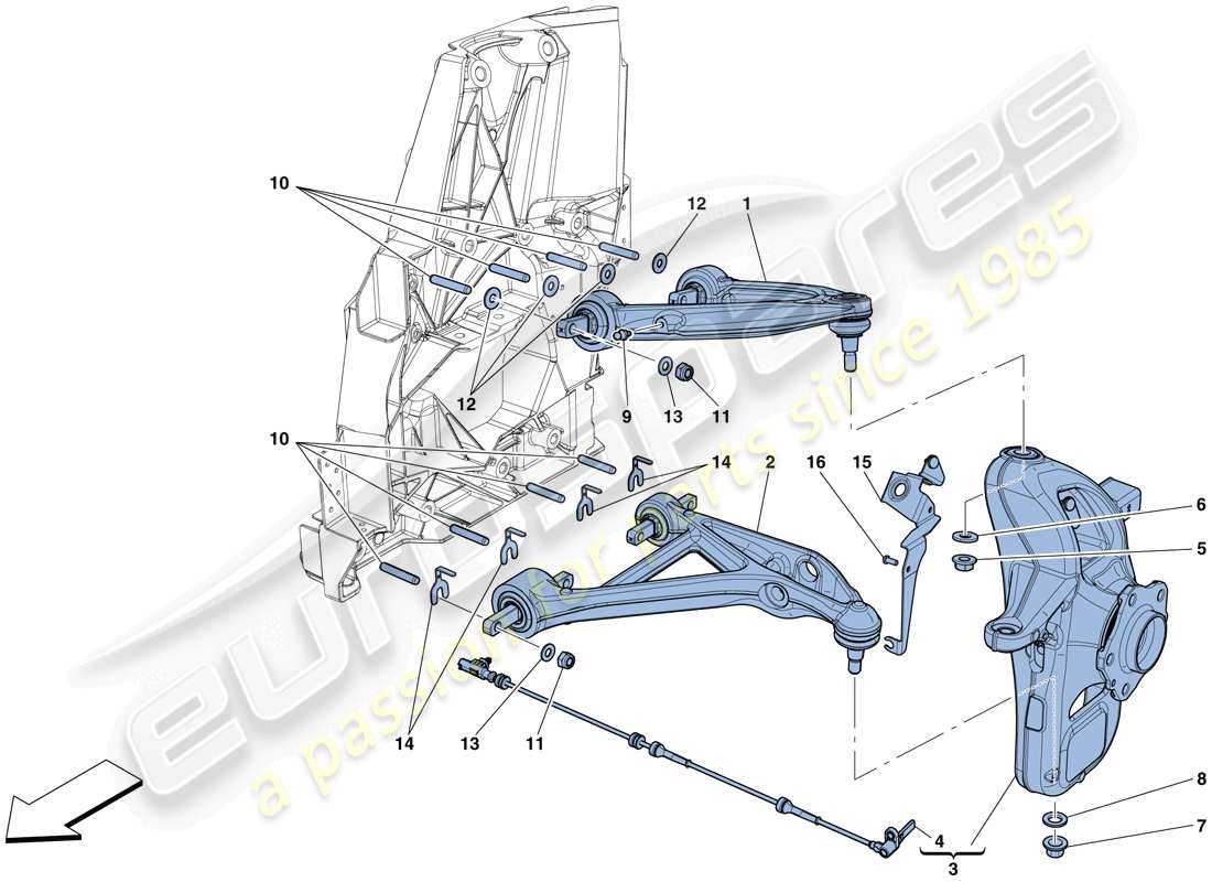 Ferrari GTC4 Lusso T (USA) FRONT SUSPENSION - ARMS Parts Diagram