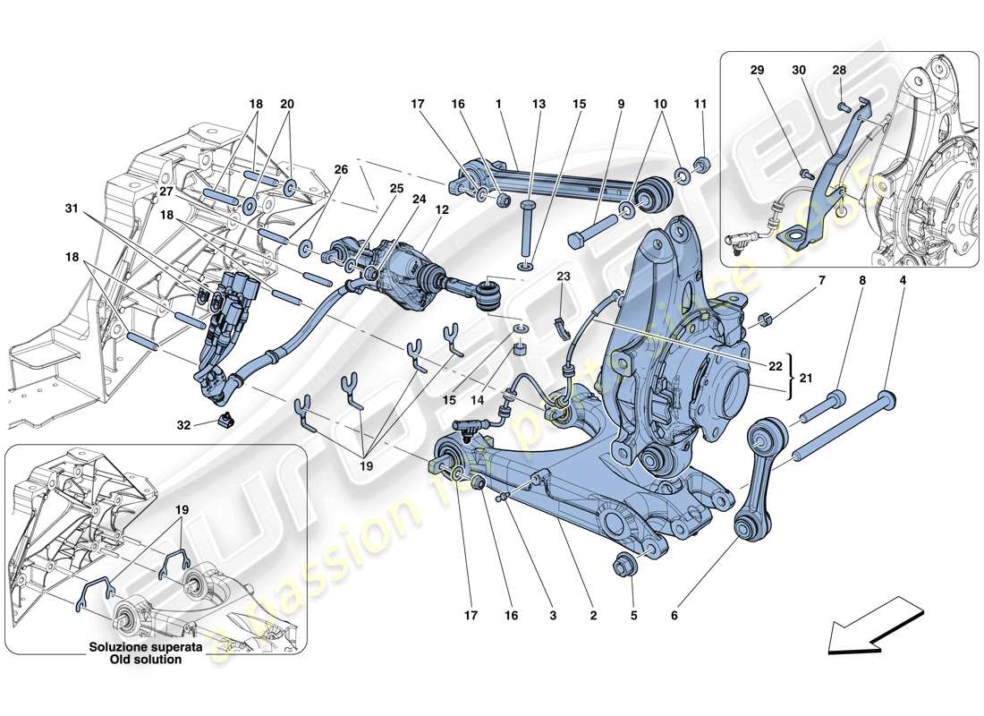 Ferrari GTC4 Lusso T (USA) REAR SUSPENSION - ARMS Parts Diagram