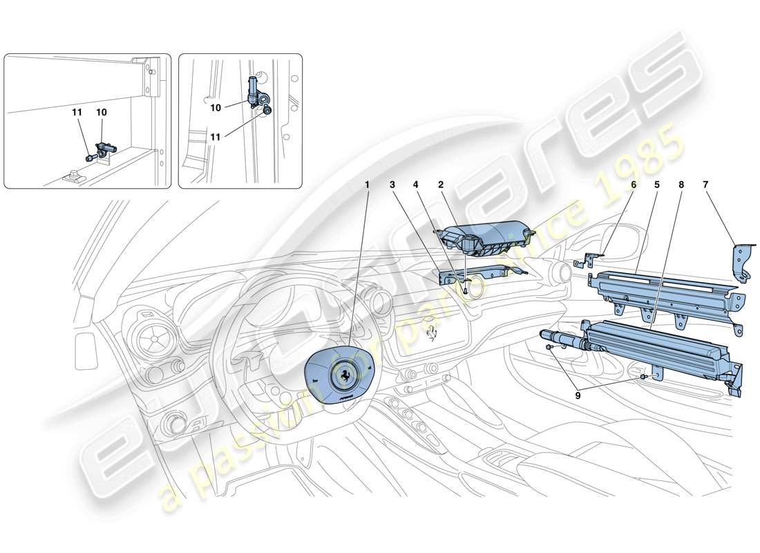Ferrari GTC4 Lusso T (USA) AIRBAGS Parts Diagram