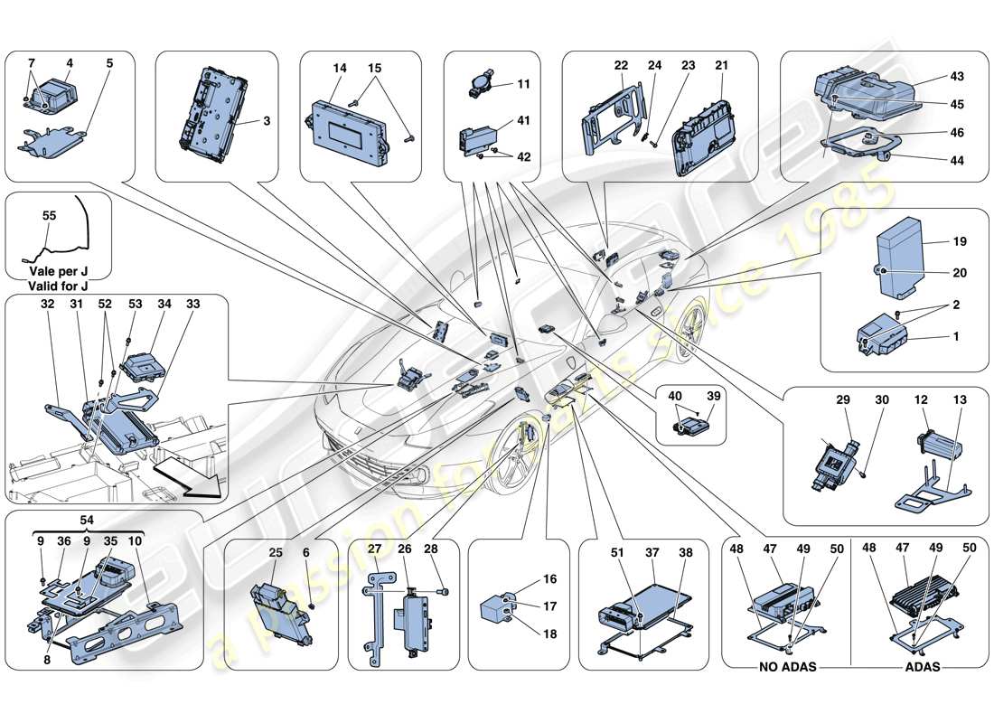 Ferrari GTC4 Lusso T (USA) VEHICLE ECUs Part Diagram