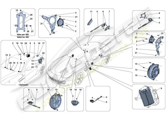 a part diagram from the Ferrari GTC4 Lusso T (USA) parts catalogue