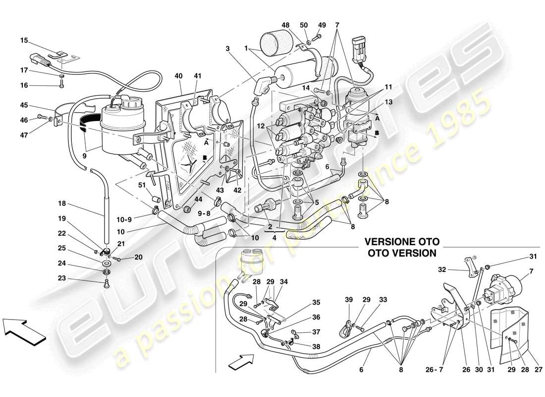 Ferrari 612 Scaglietti (Europe) Power Unit and Tank Part Diagram