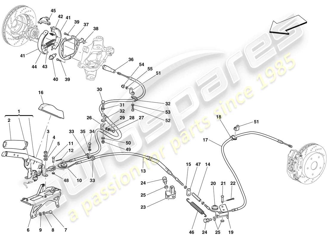 Ferrari 612 Scaglietti (Europe) PARKING BRAKE CONTROL Part Diagram
