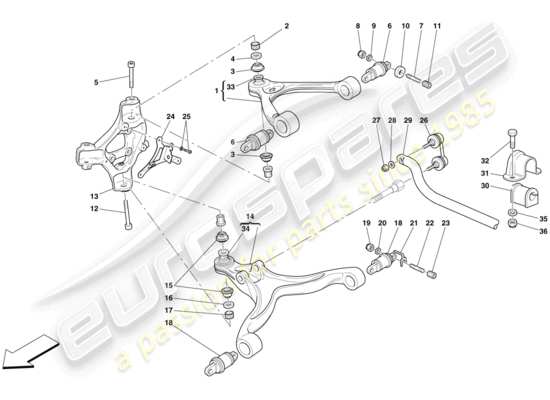 a part diagram from the Ferrari 612 Scaglietti (Europe) parts catalogue