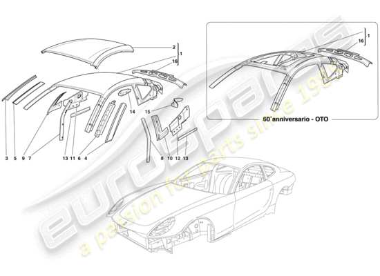 a part diagram from the Ferrari 612 Scaglietti (Europe) parts catalogue