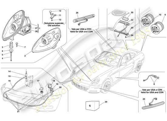 a part diagram from the Ferrari 612 Scaglietti (Europe) parts catalogue