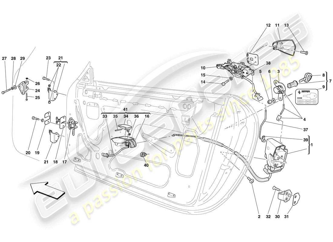 Part diagram containing part number 67186000