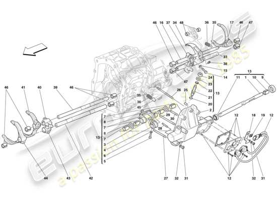 a part diagram from the Ferrari 612 Scaglietti (RHD) parts catalogue