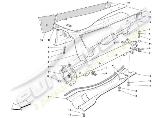 a part diagram from the Ferrari 612 Scaglietti (RHD) parts catalogue