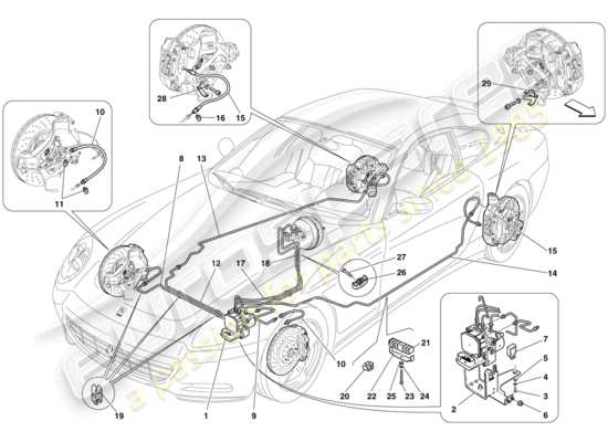 a part diagram from the Ferrari 612 Scaglietti (RHD) parts catalogue