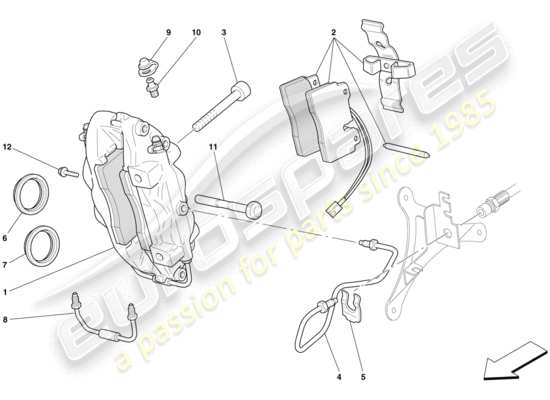 a part diagram from the Ferrari 612 Scaglietti (RHD) parts catalogue