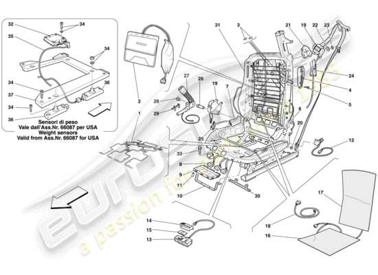 a part diagram from the Ferrari 612 parts catalogue