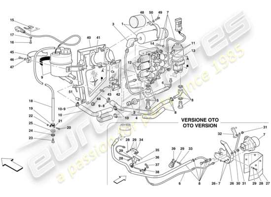 a part diagram from the Ferrari 612 Scaglietti (USA) parts catalogue