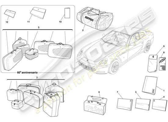 a part diagram from the Ferrari 612 Scaglietti (USA) parts catalogue