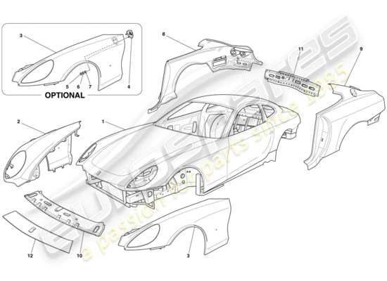 a part diagram from the Ferrari 612 parts catalogue