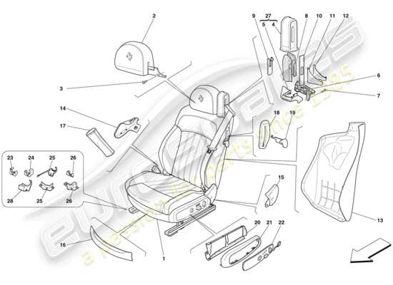 a part diagram from the Ferrari 612 Scaglietti (USA) parts catalogue