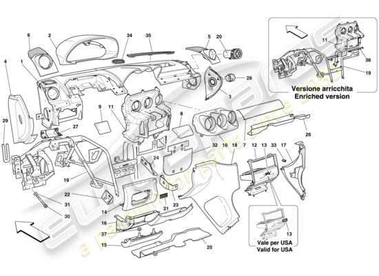 a part diagram from the Ferrari 612 parts catalogue