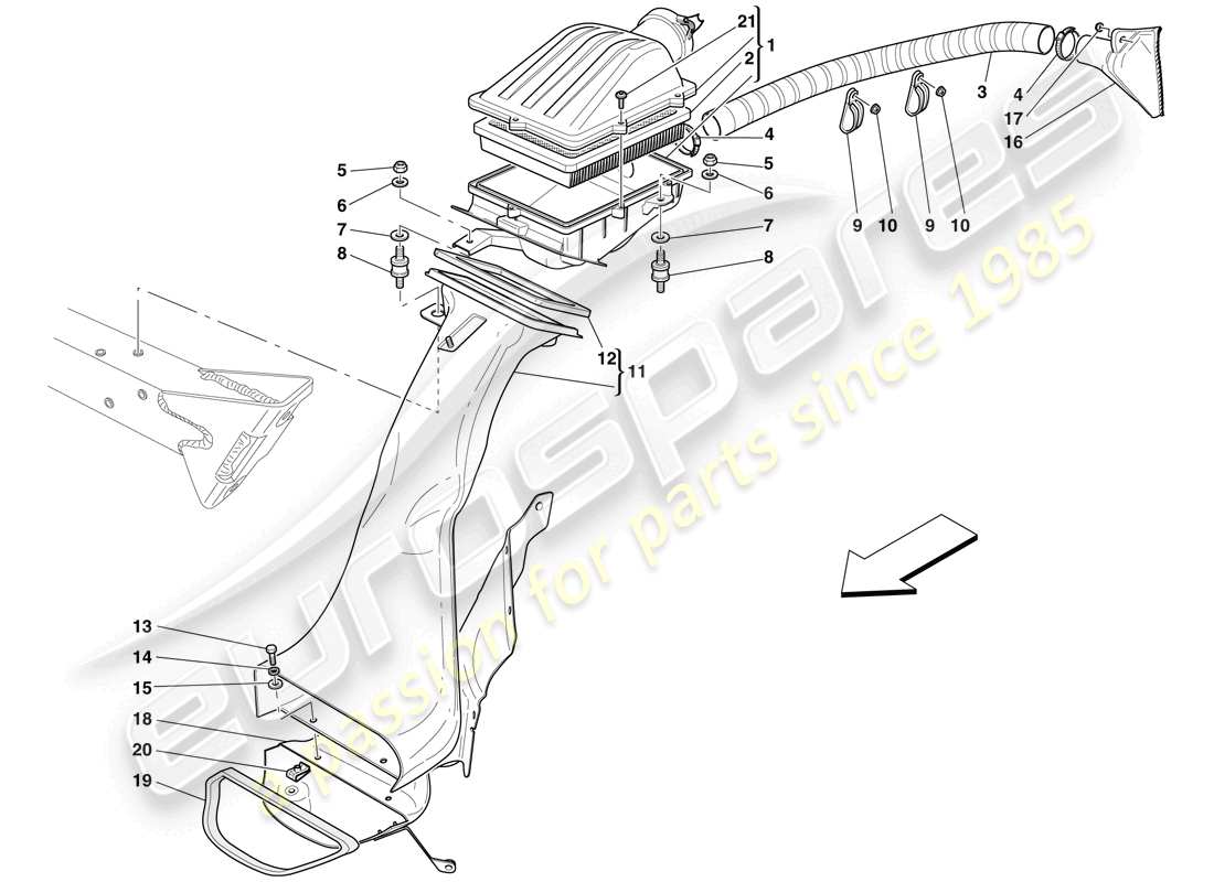 Ferrari 599 GTB Fiorano (Europe) AIR INTAKE Part Diagram