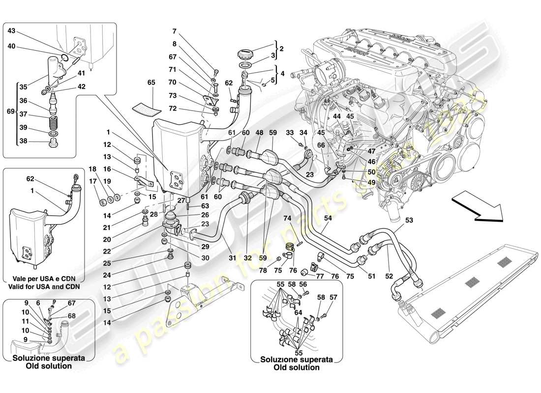 Ferrari 599 GTB Fiorano (Europe) Lubrication System - Tank Part Diagram