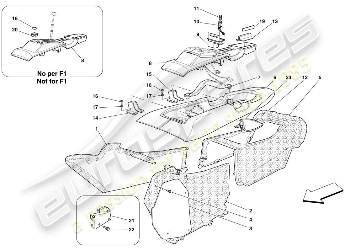 Ferrari 599 GTB Fiorano (Europe) TUNNEL - SUBSTRUCTURE AND ACCESSORIES Part Diagram