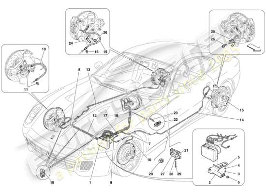 a part diagram from the Ferrari 599 parts catalogue