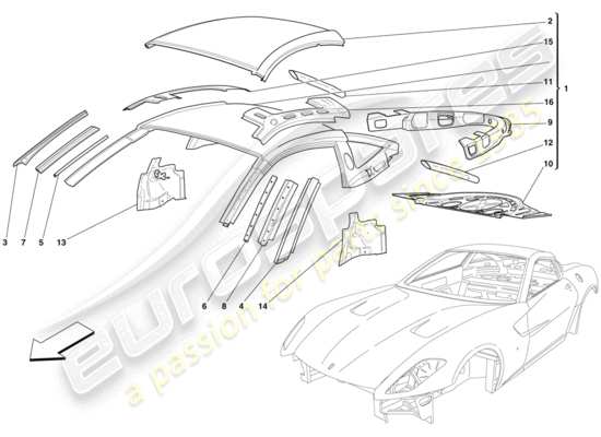 a part diagram from the Ferrari 599 GTB Fiorano (Europe) parts catalogue