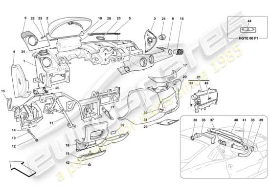 a part diagram from the Ferrari 599 GTB Fiorano (Europe) parts catalogue